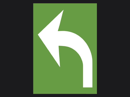 Non Skid Bicycle Arrow Left Green Panel Marking