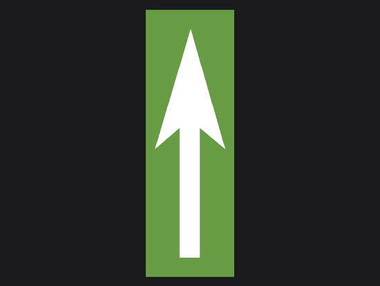 Non Skid Bicycle Arrow Straight Green Marking