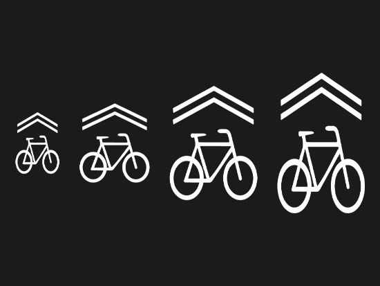 Non Skid White Shared Lane Cycle Symbol Marking