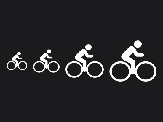 Non Skid White Smart Cycle Symbol Marking