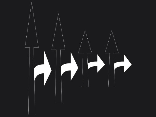 White Preformed Thermoplastic Marking Right Turn Arrows