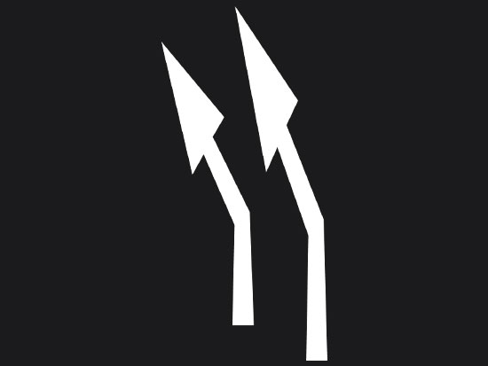 Preformed Thermoplastic Arrows Lane Reduction Right White