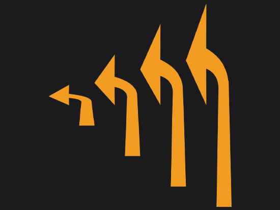 Preformed Thermoplastic Arrows Left Turn Yellow