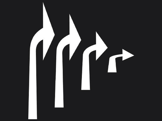 Preformed Thermoplastic Arrows Right Turn White