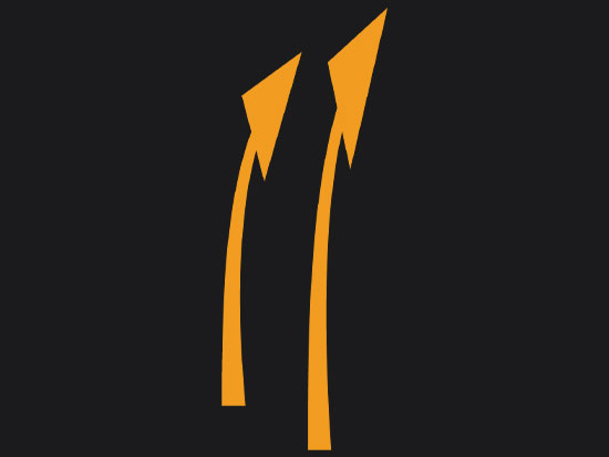 Preformed Thermoplastic Arrows Roundabout Right Yellow