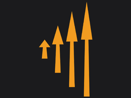 Yellow Preformed Thermoplastic Arrows