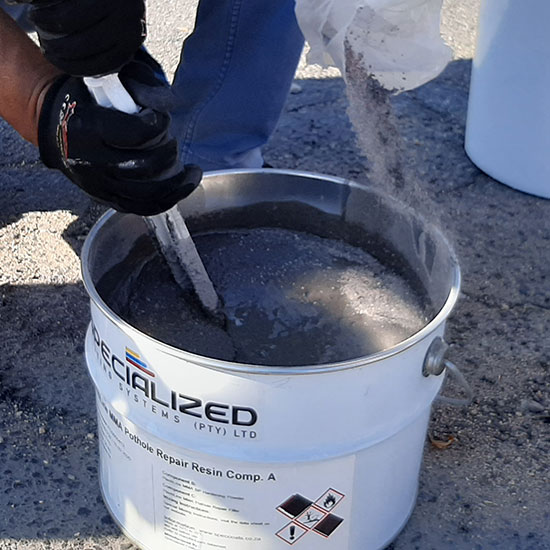 Pothole Repair Mortar application step 2