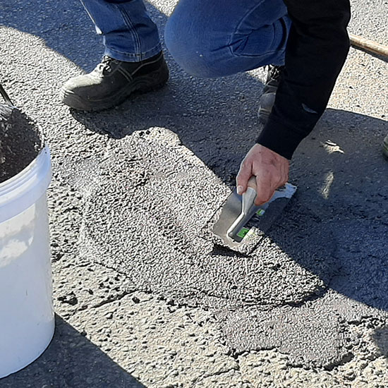 Pothole Repair Mortar application step 3