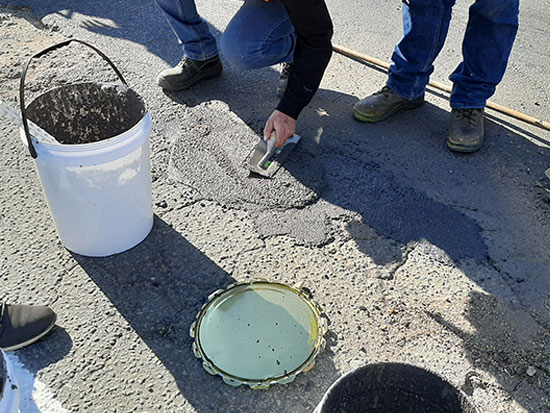 Rapid Curing Pothole Repair
